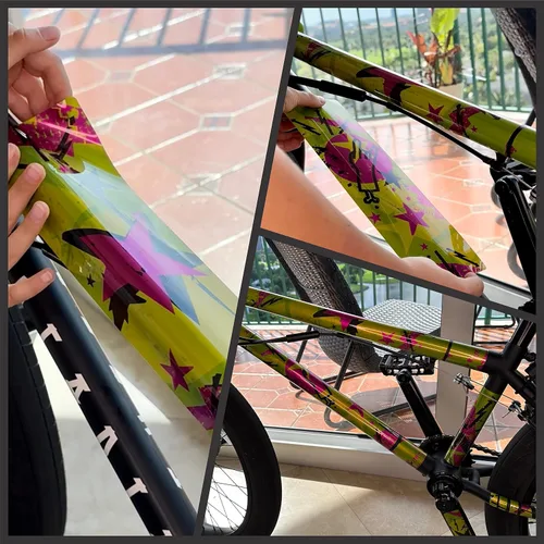 Vista 7 de GO-GO.Group - Adhesivos de vinilo para bicicleta BMX, calcomanía de protección para marco (paseo o muere)