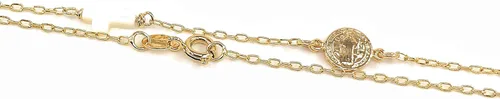 Vista 4 de Collar delicado de San Benito chapado en oro de 18 quilates, 17 pulgadas, joyería de San Benito