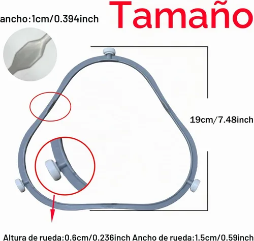 Vista 3 de W11252182 8206227 Anillo giratorio de microondas, rodillo giratorio 8206227, soporte de bandeja de placa de vidrio medio, anillo interior de 1