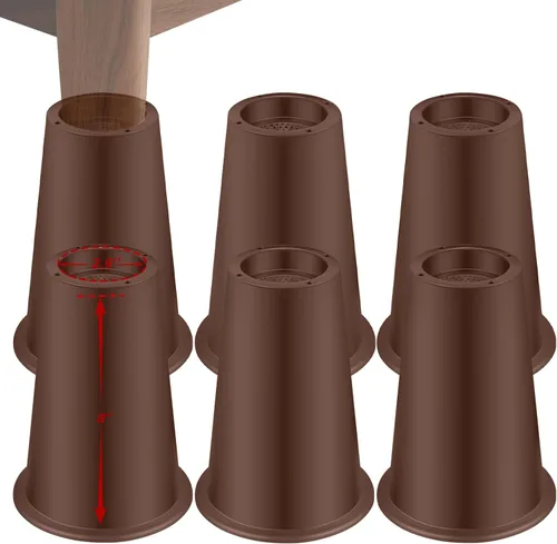 Vista 14 de Elevadores de cama ajustables de 8 pulgadas, soportes de elevación antideslizantes resistentes para camas, sofás, diseño cuadrado duradero