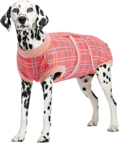 Vista 30 de Kuoser Traje de cirugía para perro, cómodo traje de recuperación para perras, mameluco protector posoperatorio, alternativa suave al cuello E