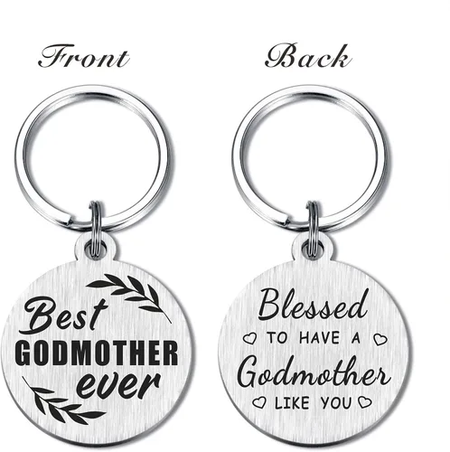 Vista 3 de Yobent Godparents Proposal Gift, Will You Be My Godparents Keychain, Godparents Birthday Gifts from Godchild, Ask Godparent