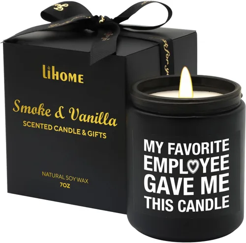 Vista 11 de Lihome Regalos de Jefe para Mujeres y Hombres - Divertidos Regalos para el Día del Jefe, Colaborador, Empleado, Vela Perfumada con Aroma a Vainilla