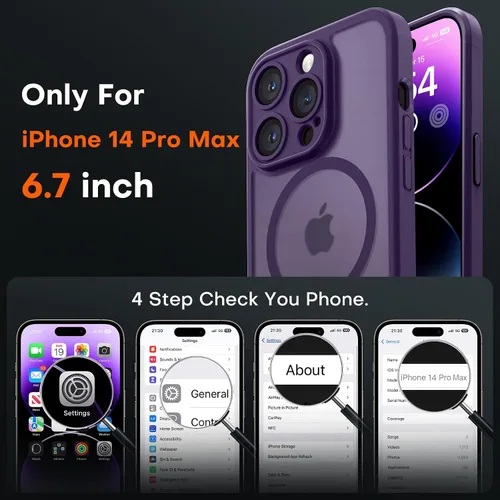 Vista 17 de TOCOL Funda magnética 3 en 1 para iPhone 15 Pro, mejorada [protección completa de cámara] con 2 protectores de pantalla, compatible con MagSafe Gris