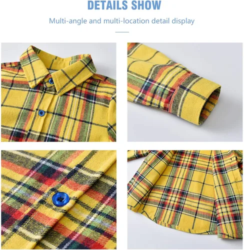 Vista 4 de Dinysuos Conjunto de traje de caballero para niño pequeño, camisa de vestir + corbatín + tirantes + pantalones de mezclilla de 12 meses a 6 años
