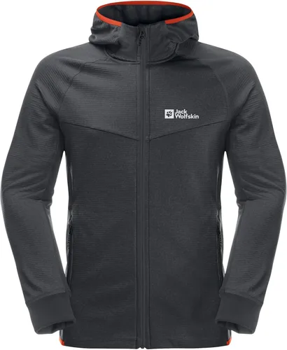 Vista 6 de Jack Wolfskin Chaqueta estándar Hydro Grid con capucha Fz para hombre, Phantom, talla M