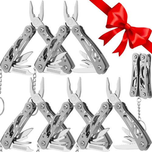 Vista 7 de Lasnten 6 Piezas Alicates Pequeños Multiherramienta, Regalos de Navidad para Hombres Alicates Pequeños Multiherramienta de Acero Inoxidable Mini