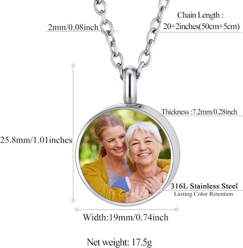 Vista 133 de FindChic Collares personalizados con urna para cenizas, barra vertical, gato, luna, reloj de arena, garra de perro, acero inoxidable, chapado en oro
