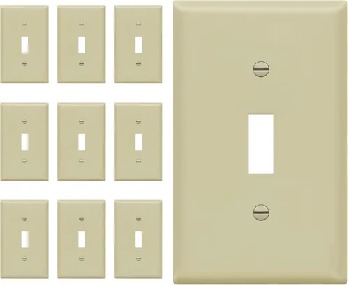 Vista 20 de ENERLITES - Placa de pared con interruptor de palanca sin tornillos, cubierta de interruptor de luz segura para niños, tamaño estándar de 1 gancho