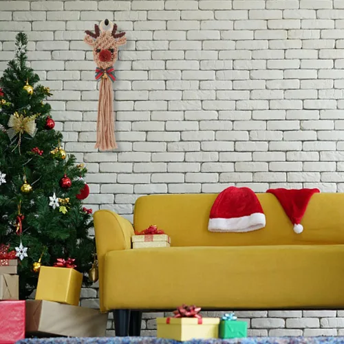 Vista 4 de ORIGACH Juego de 2 alces de macramé de Navidad, kit de adornos de Navidad fáciles de macramé, con instrucciones (idioma español no garantizado)