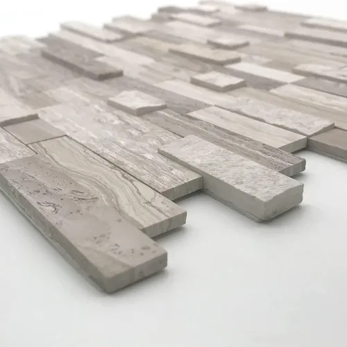 Vista 8 de SUNWINGS Mosaico de 5 hojas de azulejos de mármol autoadhesivos de piedra natural 3D de 11.5 x 10.7 pulgadas, para salpicaduras de cocina, baño