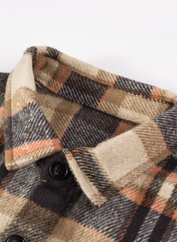 Vista 8 de JMIERR Camisas de franela para hombre, estilo casual, con botones, manga larga, a cuadros, chaquetas ligeras con bolsillos
