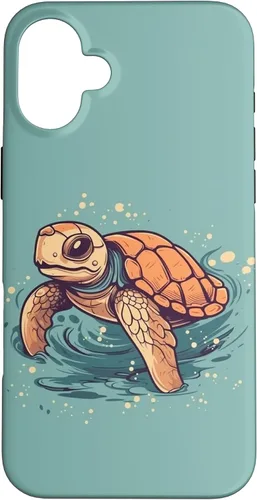 Vista 22 de Funda para iPhone SE (2020) / 7 / 8 Cute Kawaii Sea Turtle in the Ocean