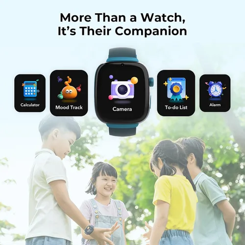 Vista 8 de EIOTCLUB Reloj inteligente MX3 para niños, videollamadas 4G LTE y rastreador GPS, modo escolar y zonas seguras, botón SOS y controles parentales