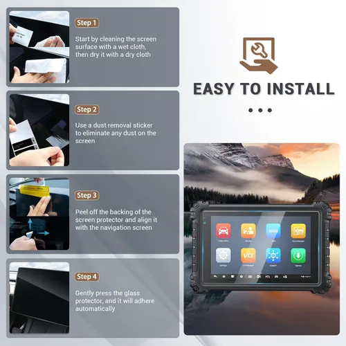 Vista 5 de YEE PIN Protector de pantalla compatible con Autel MS906 MAX Protector de pantalla de vidrio templado para Autel Elite/MS909C/MS909CEV 10.1 pulgadas