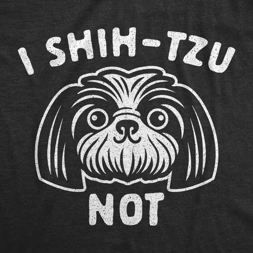 Vista 2 de Camiseta para hombre I Shih-Tzu Not divertida para cachorros, amantes de los perros, camiseta gráfica novedosa, Negro brezo