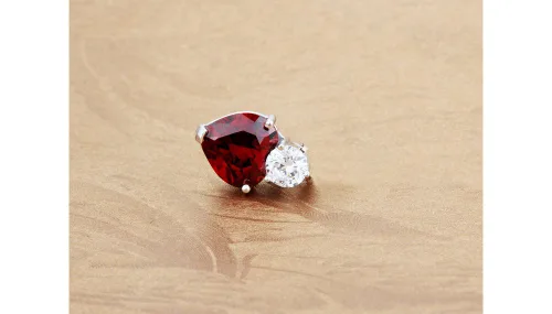 Vista 4 de Collar con dije de piedra granate y lazo de terciopelo de 38 de ancho chocker ideal para mujer y niña
