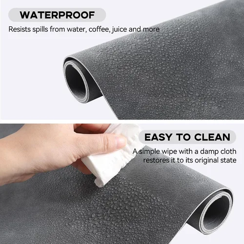 Vista 5 de Reniteco Protector de cuero para escritorio, alfombrilla de mouse de cuero, alfombrilla de escritorio de poliuretano de doble cara, alfombrilla