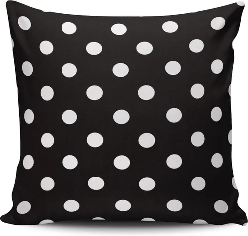 Vista 14 de Funda de almohada rectangular de felpa con diseño de lunares blancos y negros, con cremallera, un lado, impreso, 12 x 16 pulgadas, funda de cojín