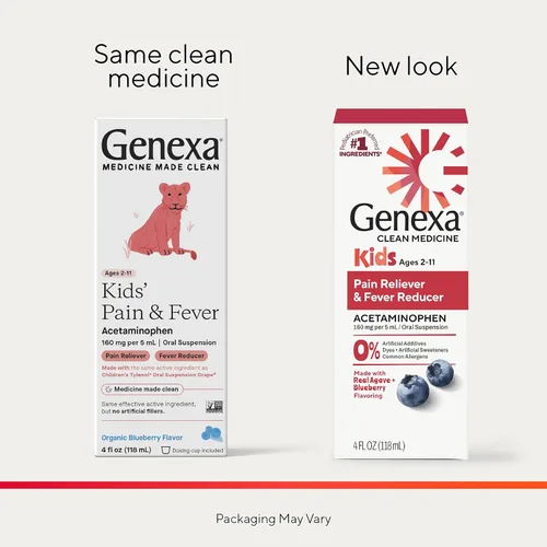 Vista 9 de Genexa Acetaminofén Limpio para Niños Ingredientes Preferidos por Pediatras Reductor de Dolor y Fiebre para Niños Sin Colorantes, 0% Aditivos