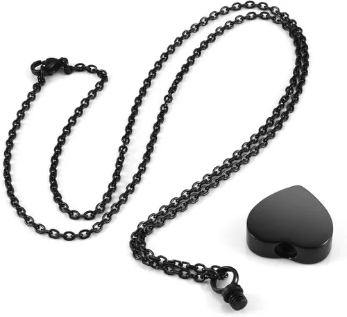 Vista 2 de Personalized Master Collar personalizado de urna de cremación con foto y texto, collar de urna de corazón para cenizas, joyería de recuerdo