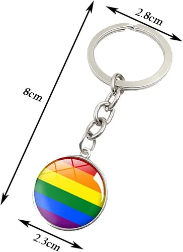 Vista 2 de CHOORO Gay Pride Gift LGBT Llavero Rainbow Pride Llavero LGBT Joyería Bisexual Regalo Orgullo Transgénero Regalo