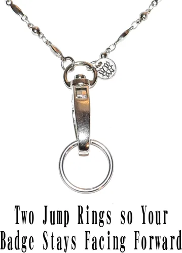 Vista 5 de Hidden Hollow Beads Stainless Steel Chain Stronger Women's Hand Made USA Lanyard 34", Nurse Teacher ID Badge Card Holder Keys