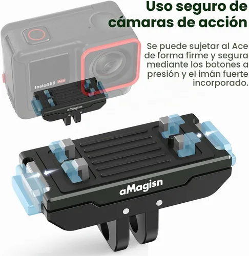 Vista 8 de Soporte magnético de metal compatible con adaptador de liberación rápida Insta360 X6/X4 Air/X5/Ace Pro 2/Ace Pro