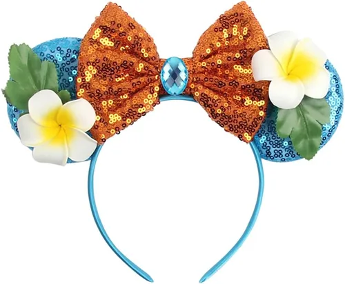 Vista 2 de Accesorios de disfraz de Moana para niñas, collar de Moana, diadema, accesorios de disfraz de Moana, accesorios de fiesta de Halloween y Navidad