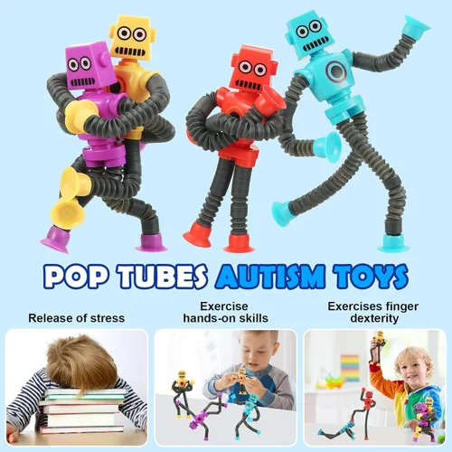 Vista 2 de XONTEUS Juguetes sensoriales para ansiedad para niños y niñas con juguetes sensoriales para autismo y TDAH, juguetes elásticos y conectados