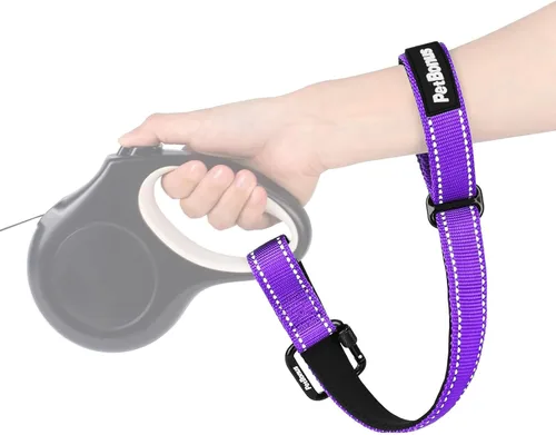 Vista 14 de PetBonus Correa de muñeca para perro, correa de seguridad para correa retráctil, correa corta reflectante con cerradura y mango acolchado suave