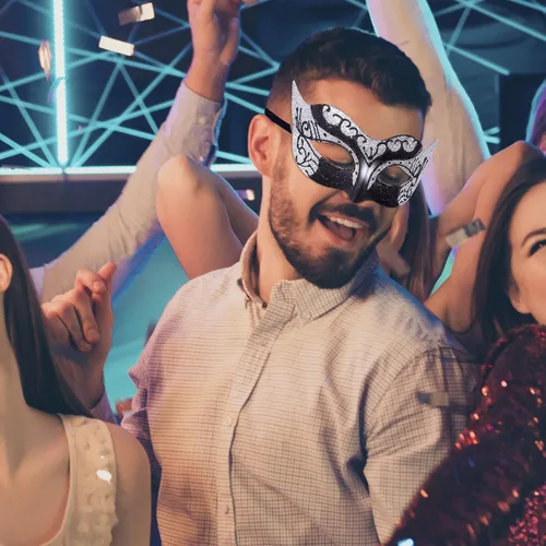 Vista 5 de SIQUK Juego de máscaras para parejas, máscara veneciana para fiesta