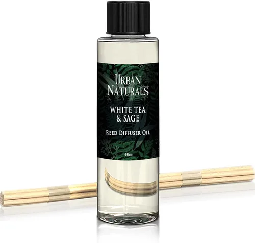 Vista 10 de Urban Naturals Recambio de aceite difusor de varillas ámbar y lavanda, lavanda relajante, ámbar cálido, aroma calmante para habitación, 4 onzas +