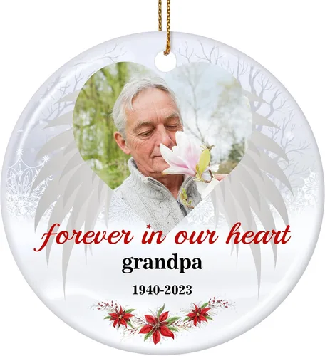 Vista 25 de Adornos de foto de perro personalizados, adornos personalizados con nombre y foto de cachorro de mascota para el árbol de Navidad, regalos