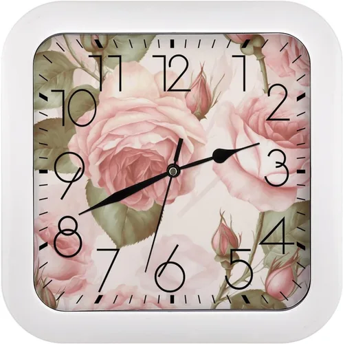 Vista 27 de 10" Square Modern Wall Clock,A Cat in Outer Space Print Kitchen Clocks Wall Battery Operated,Silent Non Ticking Unique Funny Cute Wall Clock for