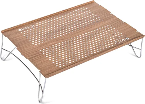 Vista 17 de iClimb Mini mesa plegable individual ultraligera y compacta para mochileros, camping, senderismo, playa, picnic (azul - S)