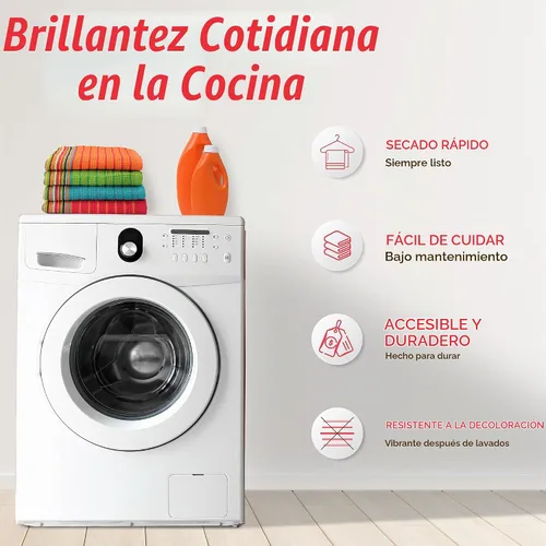 Vista 9 de THREAD SPREAD - Toallas de cocina 100% algodón, toallas de salsa, juego de 4 (16x28 pulgadas), paño de cocina multiusos para secar, restaurante