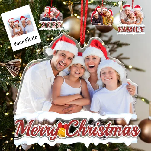 Vista 18 de Adornos de Navidad personalizados con nombres, muñeco de nieve, 8 piezas, adorno familiar personalizado, decoración colgante de madera para árbol