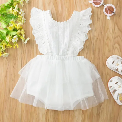 Vista 30 de IDOPIP Conjunto de ropa de 1er cumpleaños para niñas con estampado floral, estilo bohemio, con encaje, tutú y diadema de princesa