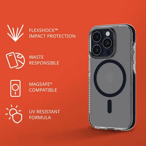 Vista 3 de Tech21 Evo Crystal - Funda para iPhone 15 Pro, compatible con MagSafe, funda de protección superior contra impactos con clasificación estándar