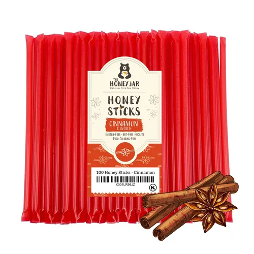 Vista 40 de The Honey Jar Palitos de miel con sabor a mora, pajitas de miel pura para el té, café o un placer saludable, una cucharadita de miel saborizada por