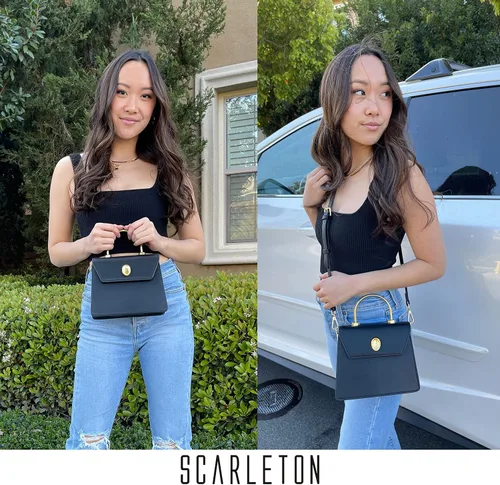 Vista 2 de Scarleton Gold Top Handle Satchel Purses for Women, Handbags for Women, Crossbody Bags for Women, Shoulder Bag Purse, H2084