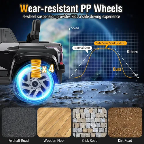 Vista 4 de Costzon Vehículo para montar en coche, camión Chevrolet con licencia de 12 V, vehículos eléctricos para niños con control remoto, almacenamiento