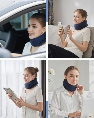 Vista 8 de Collar Cervical para Dormir - Collar Cervical que Alivia el Dolor de Cuello y Soporte de Cuello con Envolturas de Espuma Suave que Mantienen