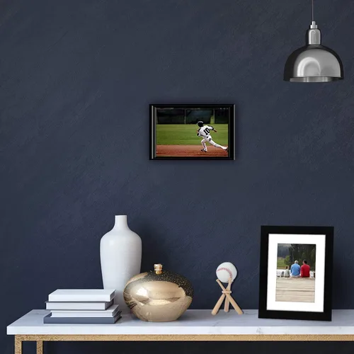 Vista 6 de BaseGoal La exhibición de madera del soporte del sóftbol del béisbol consta de 3 mini bates de béisbol y 1 círculo de madera Baseball Softball