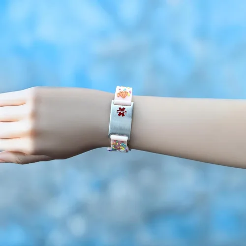 Vista 6 de LinnaLove Pulseras de identificación de alerta médica de dibujos animados, regalo de padres para hijo, hija, hermano, hermana