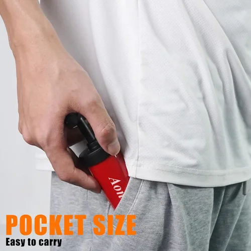 Vista 7 de Aoneky Mini bomba de mano para pelotas deportivas, bomba de aire portátil con almacenamiento de agujas, diseño compacto para baloncesto, fútbol
