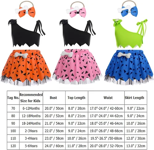 Vista 7 de IDOPIP Disfraz de Bam Bam para niños, disfraz de cavernícola, de la edad de piedra para niña, niño, Halloween, cosplay, sesión de fotos, 6M-6T