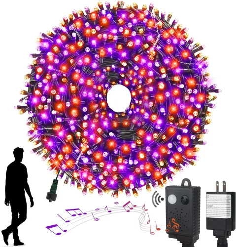 Vista 20 de XTF2015 Luces de Navidad LED de 105 pies con 300 LED, Enchufe de Extremo a Extremo, 8 Modos, Luces de Navidad Certificadas UL para Exteriores e