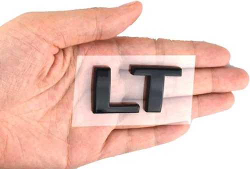 Vista 3 de Aimoll 1x Placa de Repuesto para Letra LT de Plástico, Emblema 3D Chevrolet Cruze Silverado (Negro)